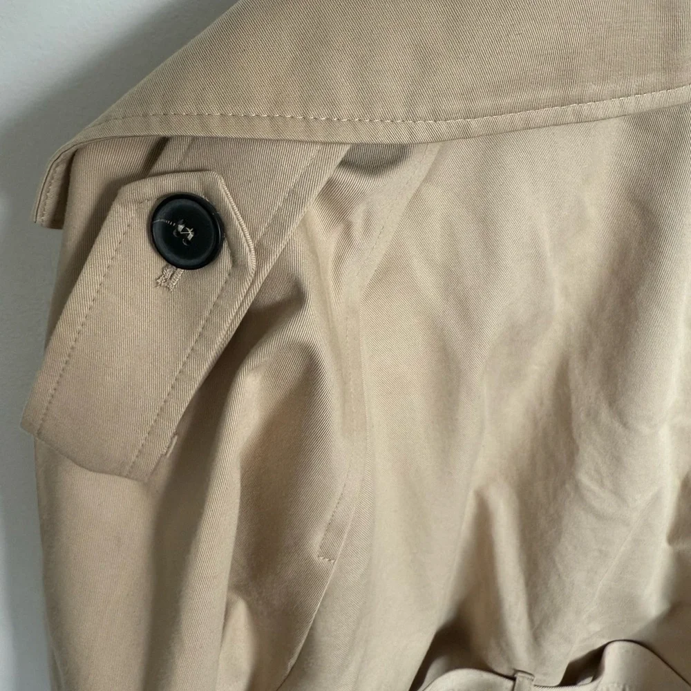 Zara Women's Beige Cropped Trench Coat - Oversized - Picture 4 of 4